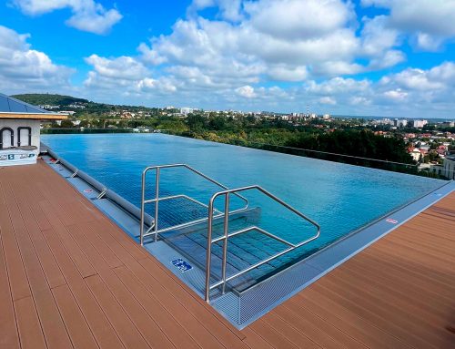 Acrylic panels on the roof of the hotel